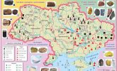 Мапа корисних копалин України, по областях